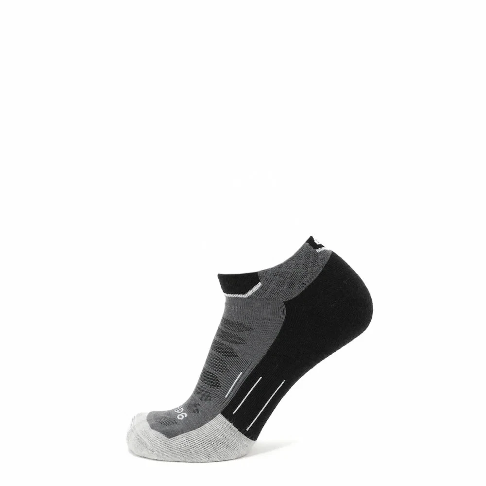 Obsidian - Run Ankle Midweight Merino Wool Grip6 Sock