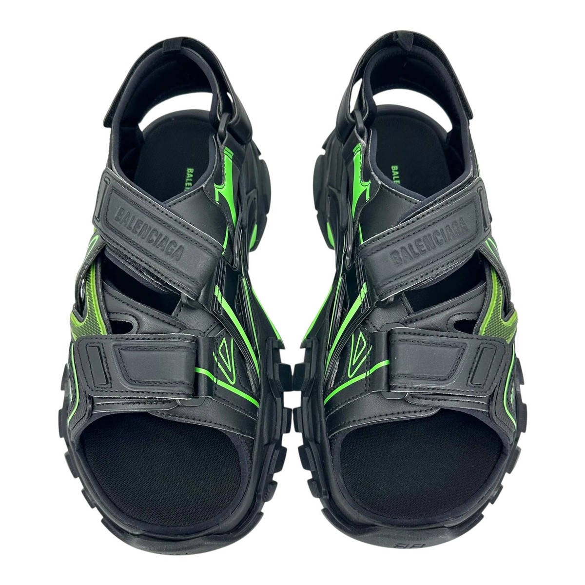 【新品】BALENCIAGA トラック サンダル ネオングリーン 黒 42 Balenciaga Track Sandal Black Fluo Green | eBay