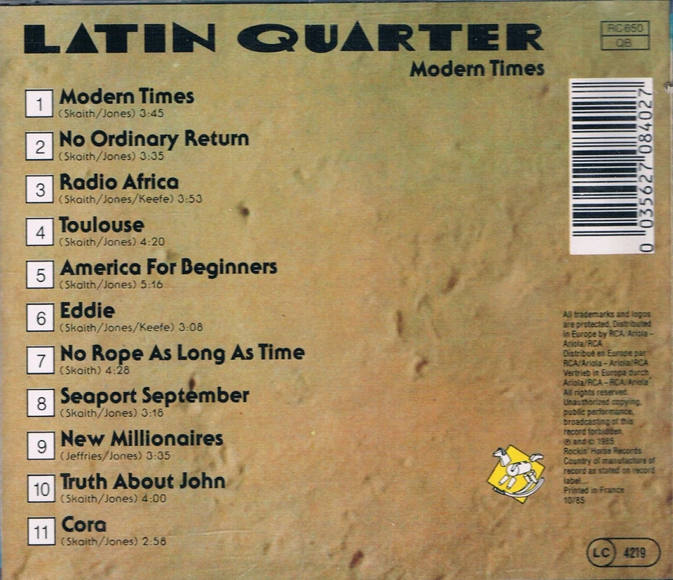 Modern times (1985) von Latin Quarter | CD | Zustand sehr gut - Bild 2 von 2