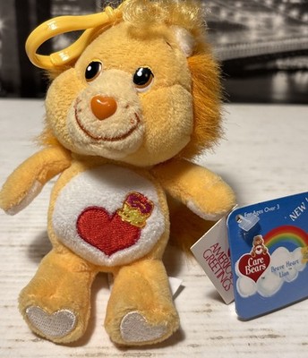 care bear cousins brave heart lion Rare 5” Plush Clip On Keychain