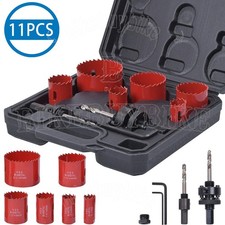 11Pcs Bi-Metal Hole Saw Kit Set for Plumbers 19mm-57mm Sheet Alloy, Metal, Wood