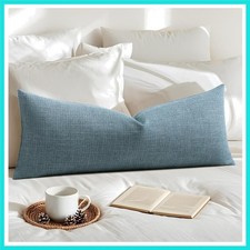 Linen Throw Pillow Cover Set of 1 Decorative Long Lumbar Pillowcase Rectangle...