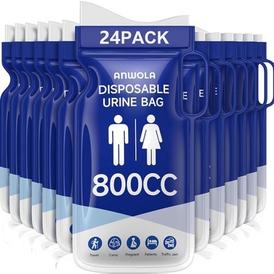 Unisex Urinbeutel Set 12 Stück Notfall Reise camping Wandern Auto 750ml