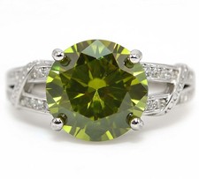 3CT Peridot  Topaz 925 Solid Genuine Sterling Silver Ring Jewelry Sz 7