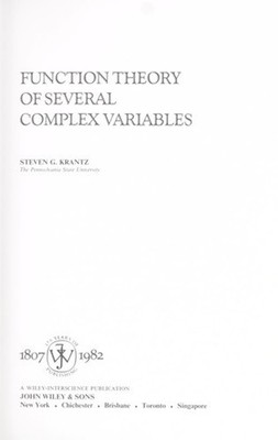 Krantz - Function Theory of Several Complex Variables Hardcover S