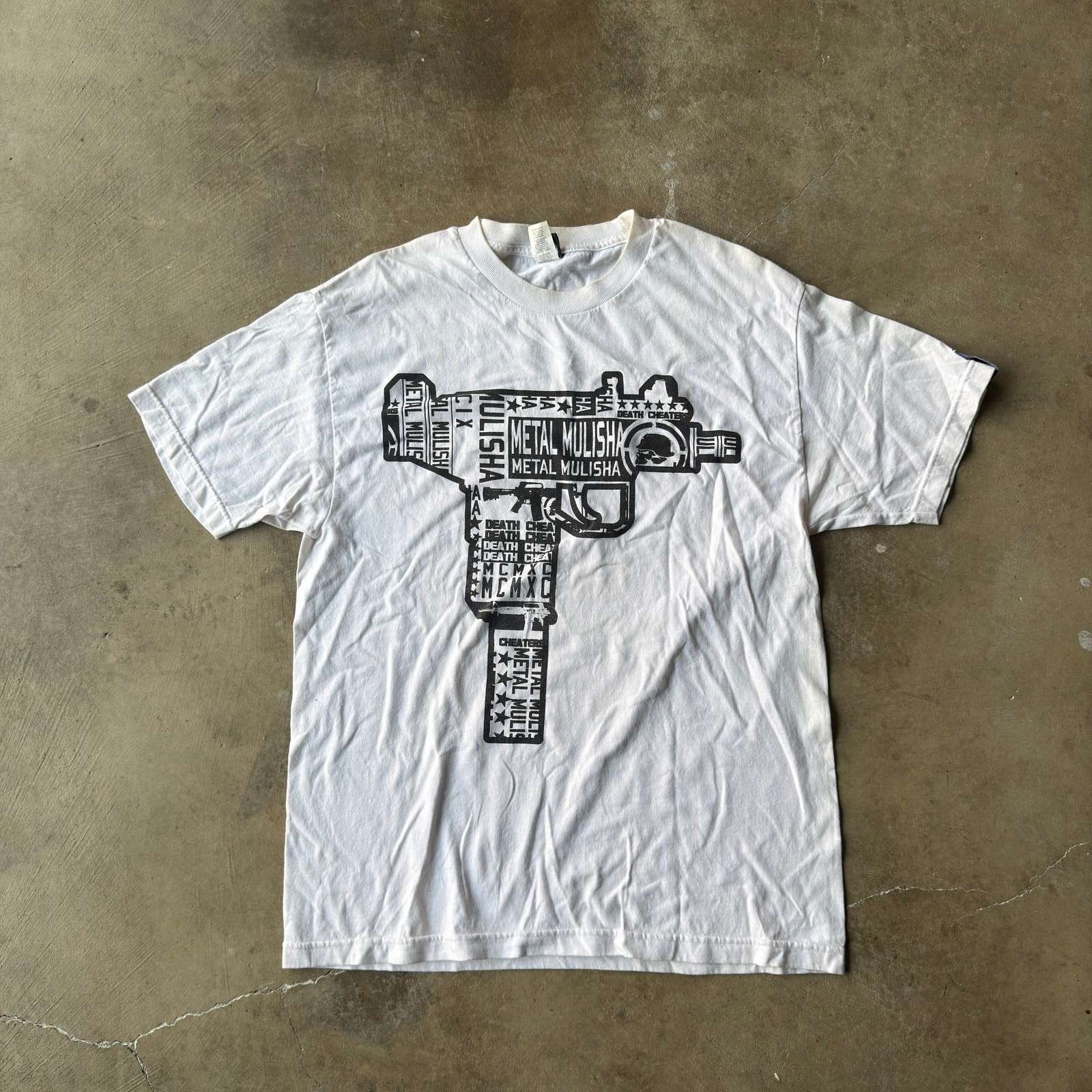 Vtg 90S Y2K Metal Mulisha Gun Uzi T-Shirt Grung Skate Emo Punk Mens Large