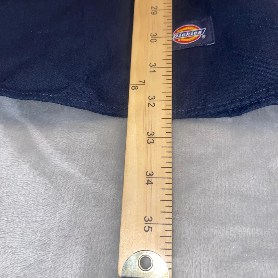 Camisa de Trabajo Dickies Para Hombres Manga Larga Abotonada Gris Marino Panel Bolsillos Talla M Nueva con Etiquetas Foto 4 de 4