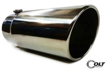 Diesel Truck Exhaust Tip 4 Inlet 6 Outlet 15 Long Polish Stainless Steel