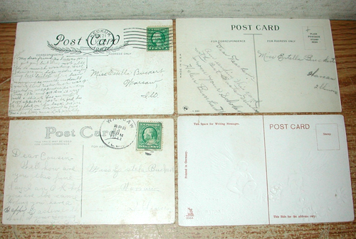 LOT OF 34 ANTIQUE EMBOSSED EASTER GREETINGS POSTCARDS FROM THE 1910S - Afbeelding 15 van 21