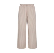 Skims Women  s Small Cotton Poplin Pants Stone Stripe Straight Wide Leg NWT