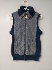Green Tea Womens M Sweater Knit Vest Full Zip...