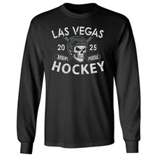 Las Vegas Inspired Skull Design - Hockey Tribute Long Sleeve T-Shirt