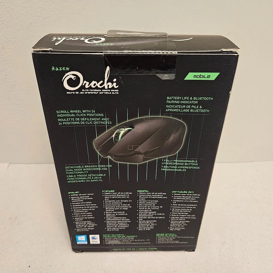 2013 Razer Orochi Elite Notebook Gaming Mouse Black Wireless Bluetooth Wired New - Image 4 of 4