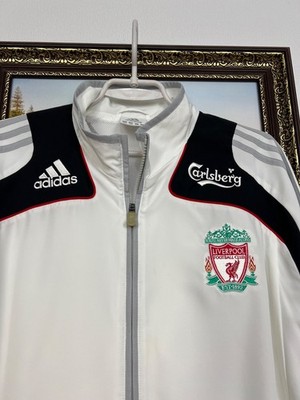Vintage Adidas Liverpool Football Jacket Soccer White Track Top