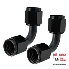 Female to Female Black Aluminum 90 Degree Swivel Coupler Union 6AN 90 Degree-2