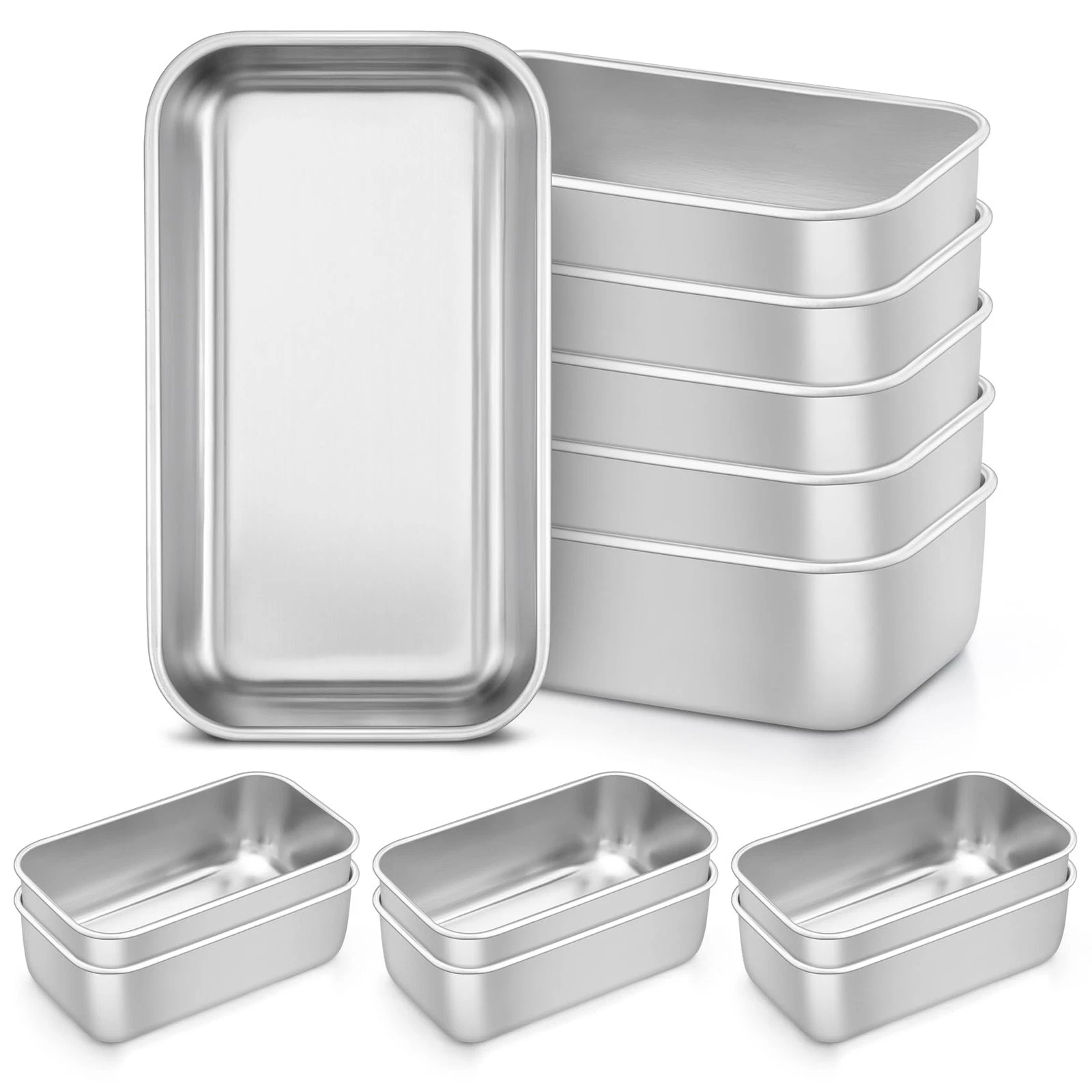 Mini Loaf Pan, 12 PCS Stainless Steel Loaf Pans for Baking Bread, 6.3 x 3.5 I...