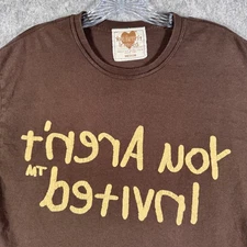 Hyde Park T Shirt Mens Size M Medium Brown Short Sleeve You Aren't Invited