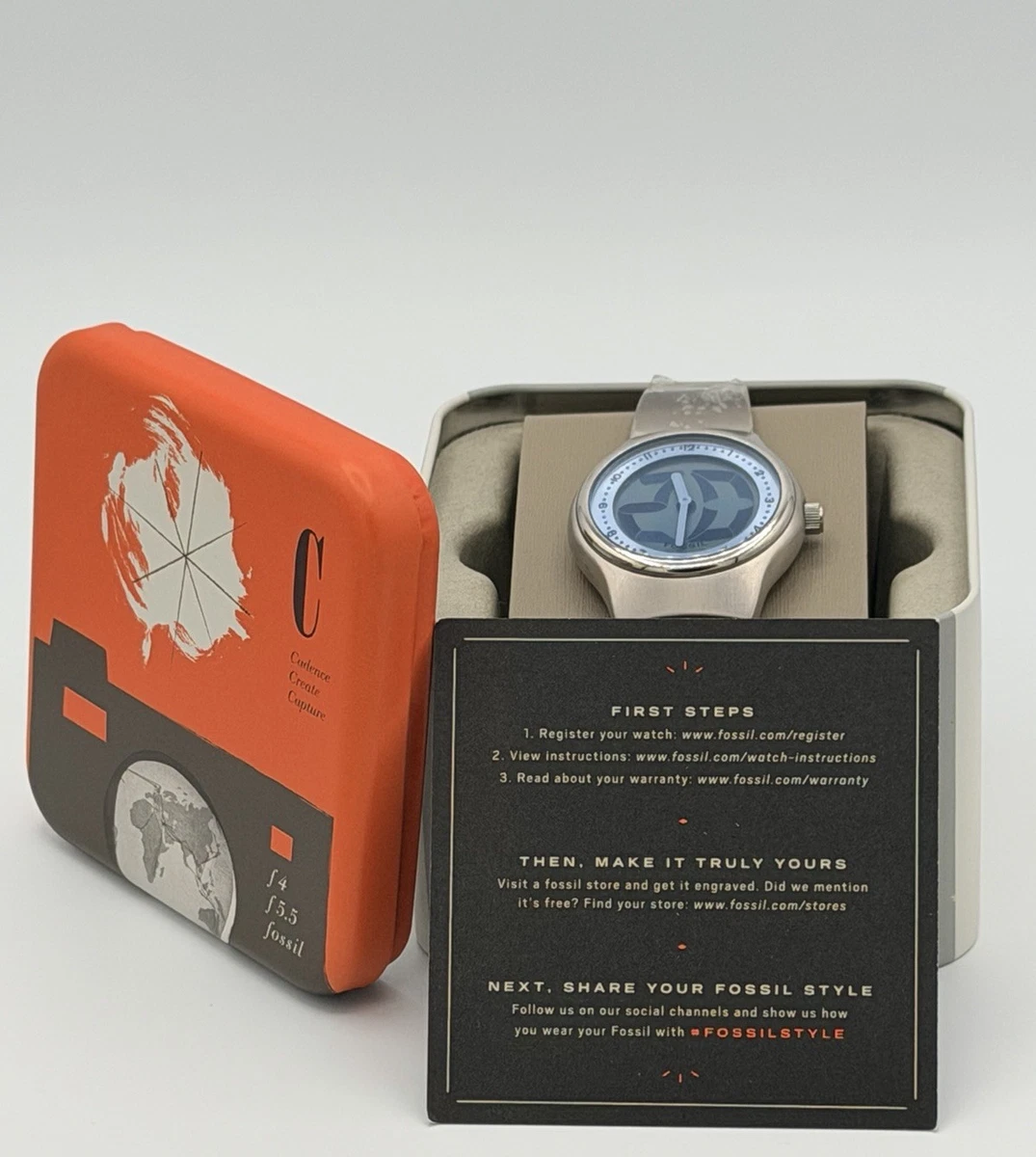 Analog & Digital Fossil Big Tic Silver Case Wristwatches for sale