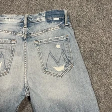 Mother Superior The Tomcat Women's Jeans Distressed Washed Blue Denim Sz 28