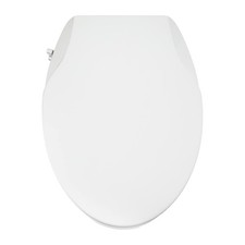 Amazon Basics Oval Nonelectrical Bidet Seat Self-cleaning Elongated - WHITE