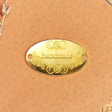 Handmade GOLD Label Metal Tags For Clothes Hats Vintage Handmade Tag Sewing UK