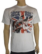 ROCK N ROLL UNION JACK T-SHIRT - Britpop Paul Weller Oasis Noel Gallagher