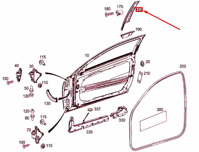 MERCEDES-BENZ C C205 B-Säulenverkleidung vorne links außen A2046903287