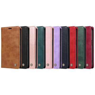 Handyhülle für Samsung S20 S10 S8 S9 dünne magnetische PU Leder Geldbörse Etui