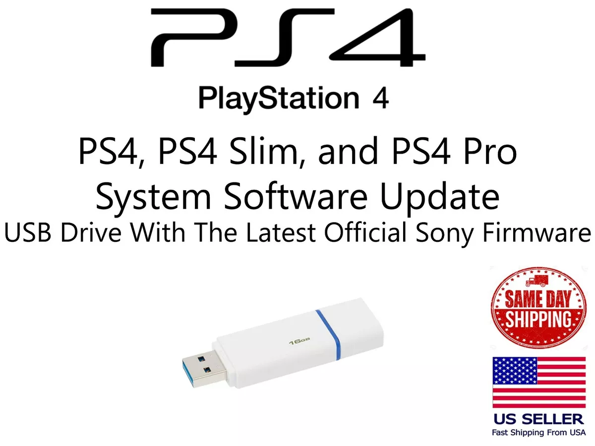 PLAYSTATION 4 PS4 UPDATE INSTALL USB FLASH DRIVE LATEST OFFICIAL SONY  FIRMWARE