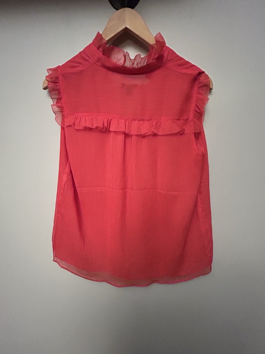 Chemisier Ann Taylor Sans Manches – Corail, Coton Mélangé, Taille 18 – Neuf Avec étiquettes