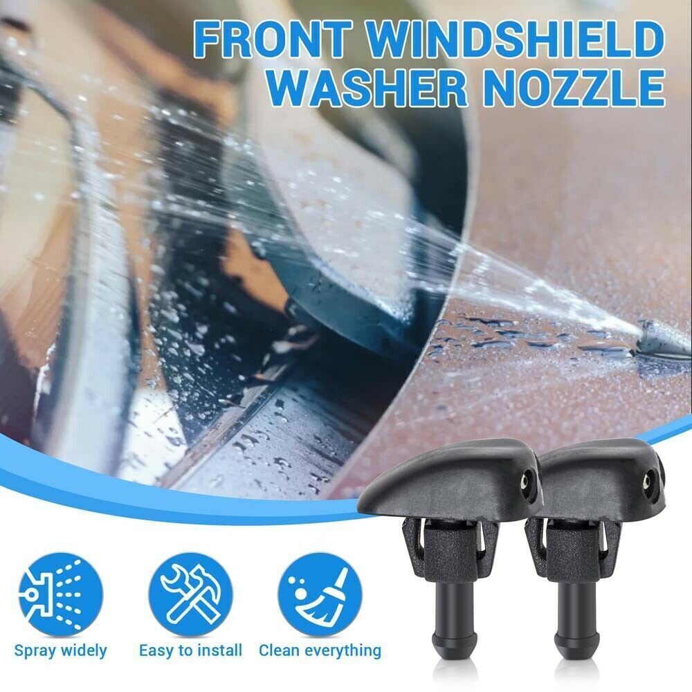 2-Pack Universal Windshield Washer Spray Nozzles - Black Nylon, Fits Many Chrysler/Dodge/Jeep 7 thumbnail image