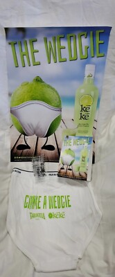 Keke Lime Liqueur GIMME A WEDGIE 2 Posters~2 Table Tent~2Underwear~10 Shot Glass