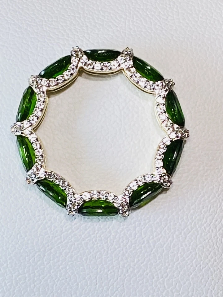 Anillo de eternidad de diopsido cromado y topacio blanco de Affinity talla 6 certificado GIA Foto 2 de 4