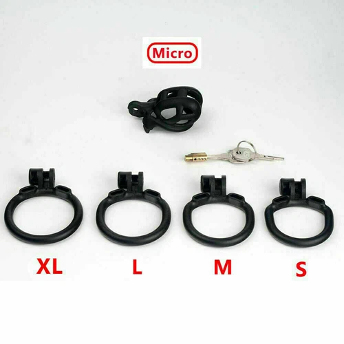 Male Cobra Resin Chastity Cage Lock Device Kit with 4 Rings Virginity Device - Picture 7 of 11