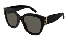 Saint Laurent SL M95/F 001 Black Gold Dark Grey Lenses Sunglasses AUTHENTIC