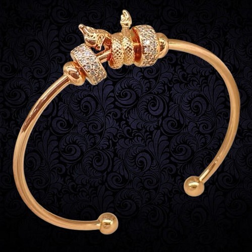 Bangle, LP Sila Sirichanto Rose Gold Bangle Luang Pu MahaSila Thai Amulet-image