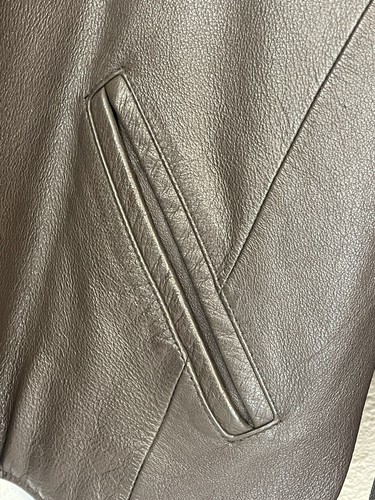 Warner Brothers Brown Leather Jackey With Warner Brothers Embroidery - Picture 7 of 11