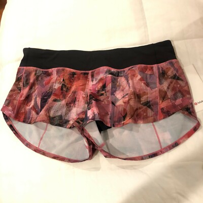 Lululemon Speed Short 2.5'' UNZU/SUPD Black Pink size 12 lined low rise New
