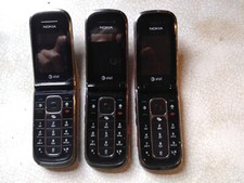 Nokia 6350 Flip Phones - LOT OF 3 - Unlocked - For parts/repair - No batteries