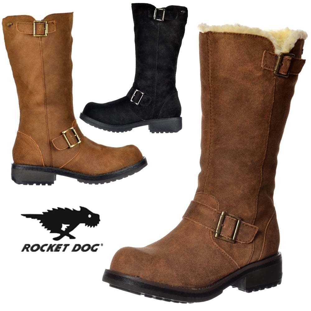 rocket dog black suede boots