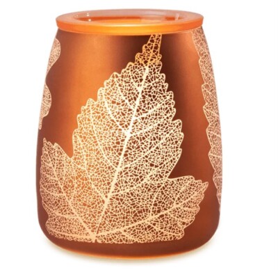 Scentsy Wax Warmer Gold Leaf Retired 2018 - New in Box