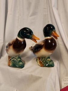 Vintage Pair Of Mallard Ducks 9.5 Inches  Maybe Royal Copley