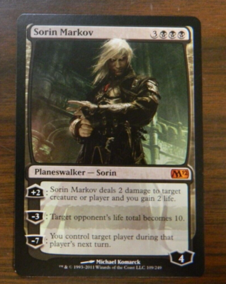 MTG M12 Sorin Markov Black Mythic Rare UNPLAYED Near Mint Condition MTG M12 Sorin Markov Black Mythic Rare UNPLAYED Near Mint Condition