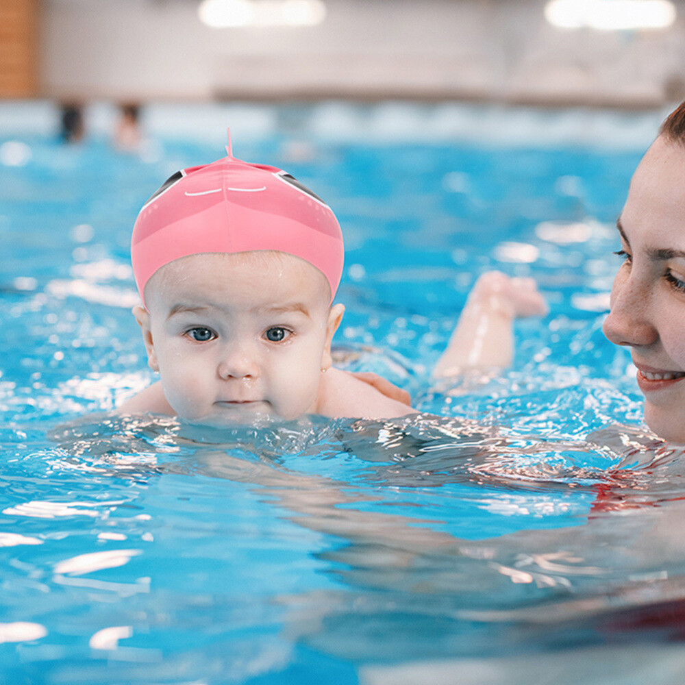 2Pcs Cartoon Swimming Caps Cute Cartoon Swimming Caps Kids Swimming
