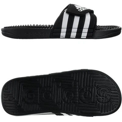 Adidas Adissage schwarz weiß Herren Badelatschen Slipper Dusch Pool Sandalen NEU