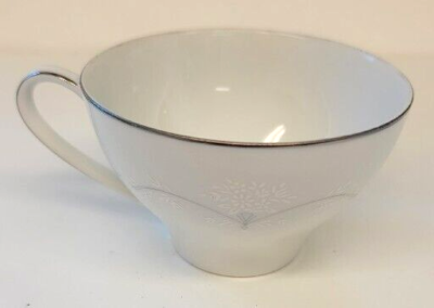 Noritake Whitebrook Tea/Coffee Cup fine china # 6441 silver trim