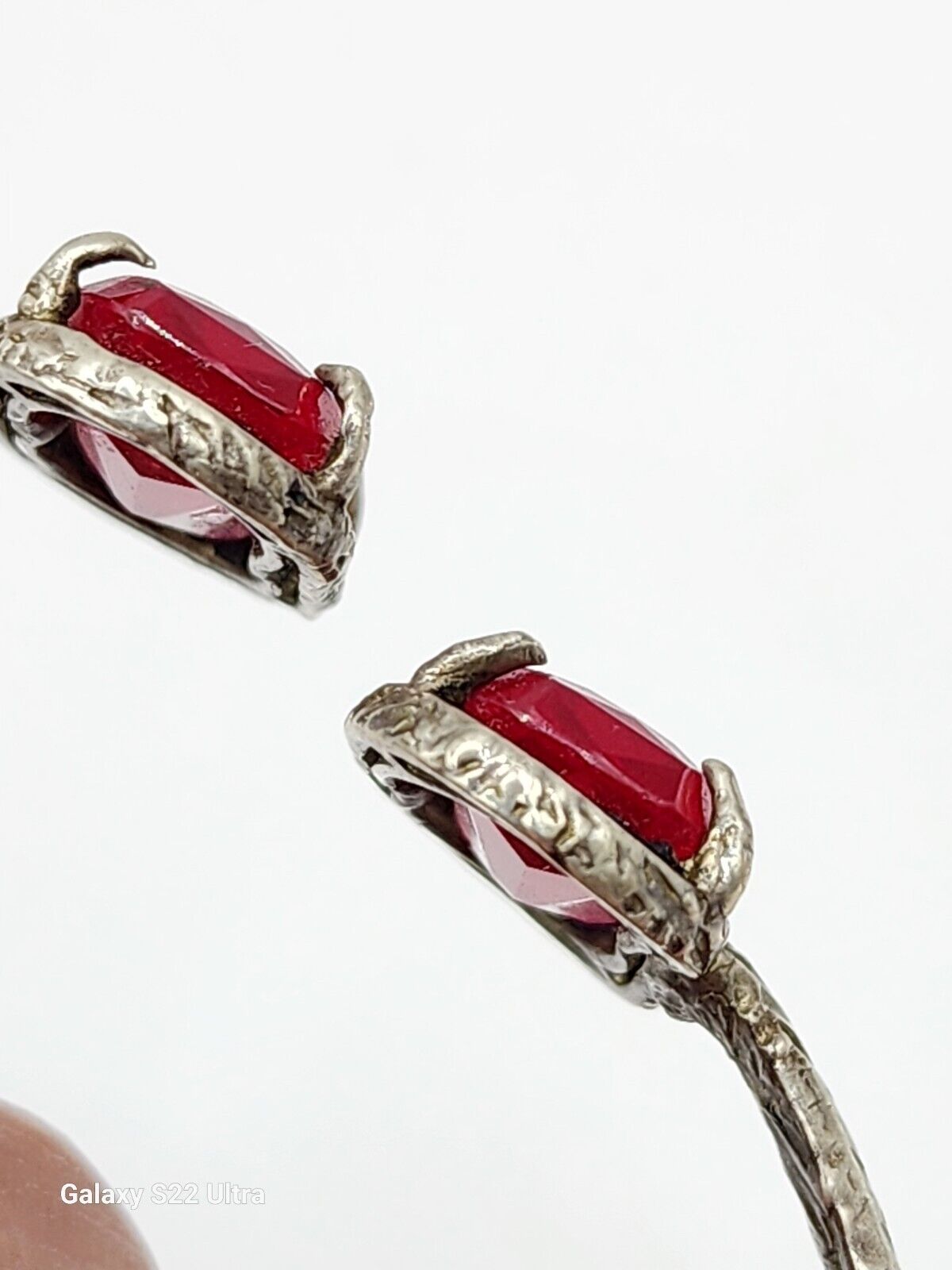 Vintage Bracelet Ruby Women Sterling Silver 925 P… - image 8