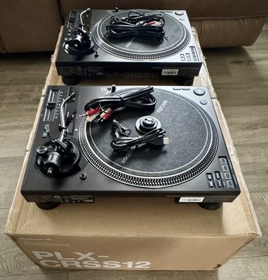 2 Pioneer DJ PLX-CRSS12 Professional Direct-Drive Turntable W/ Cartridges