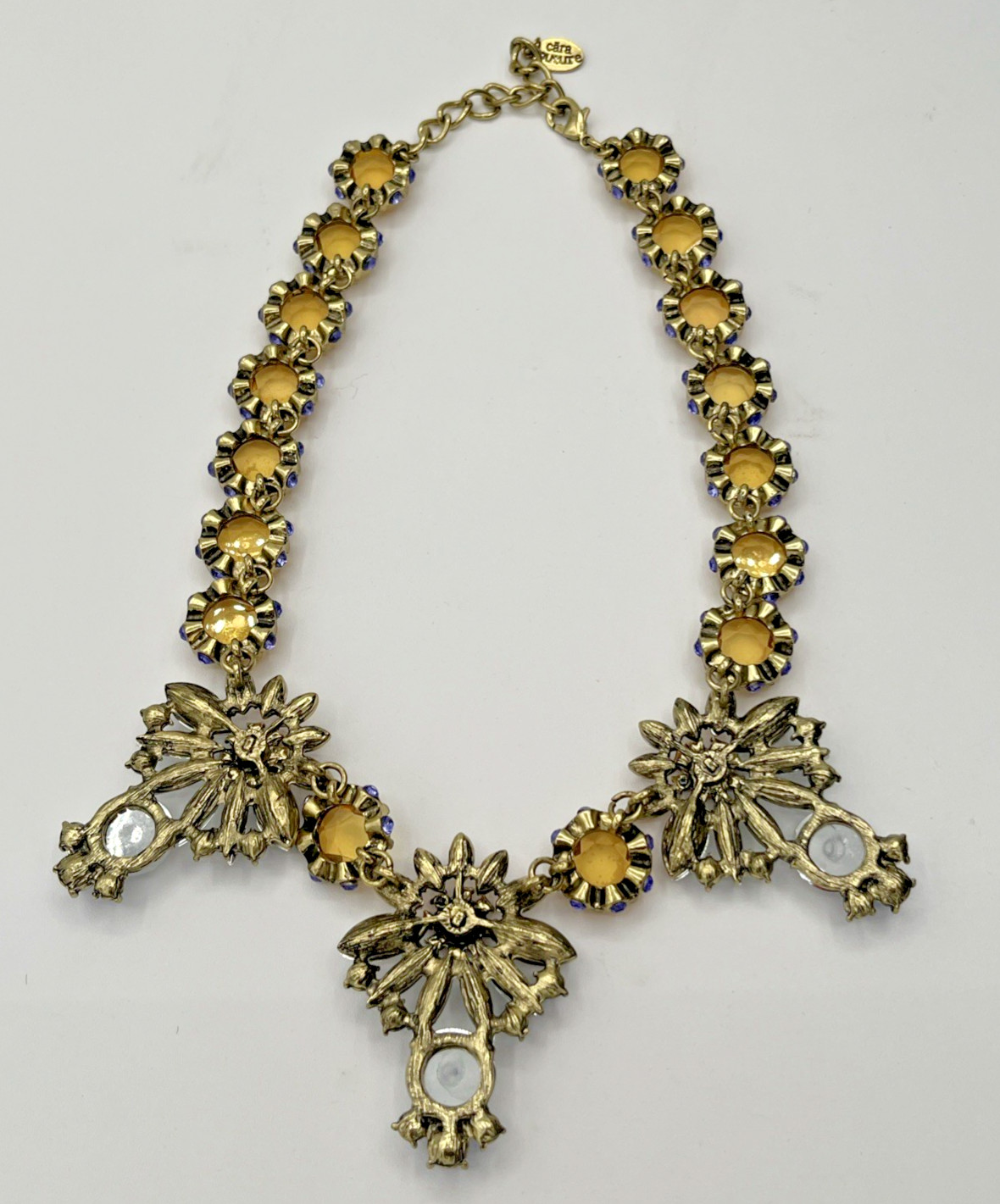 Signed Cara Couture Multicolor Statement Necklace… - image 10