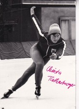Autogramm - Christa Rothenburger (Eisschnelllauf) - DDR-Karte